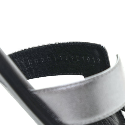 Hermes Metallic Epsom Oran Sandals 38 Gris Argente 8 of 8