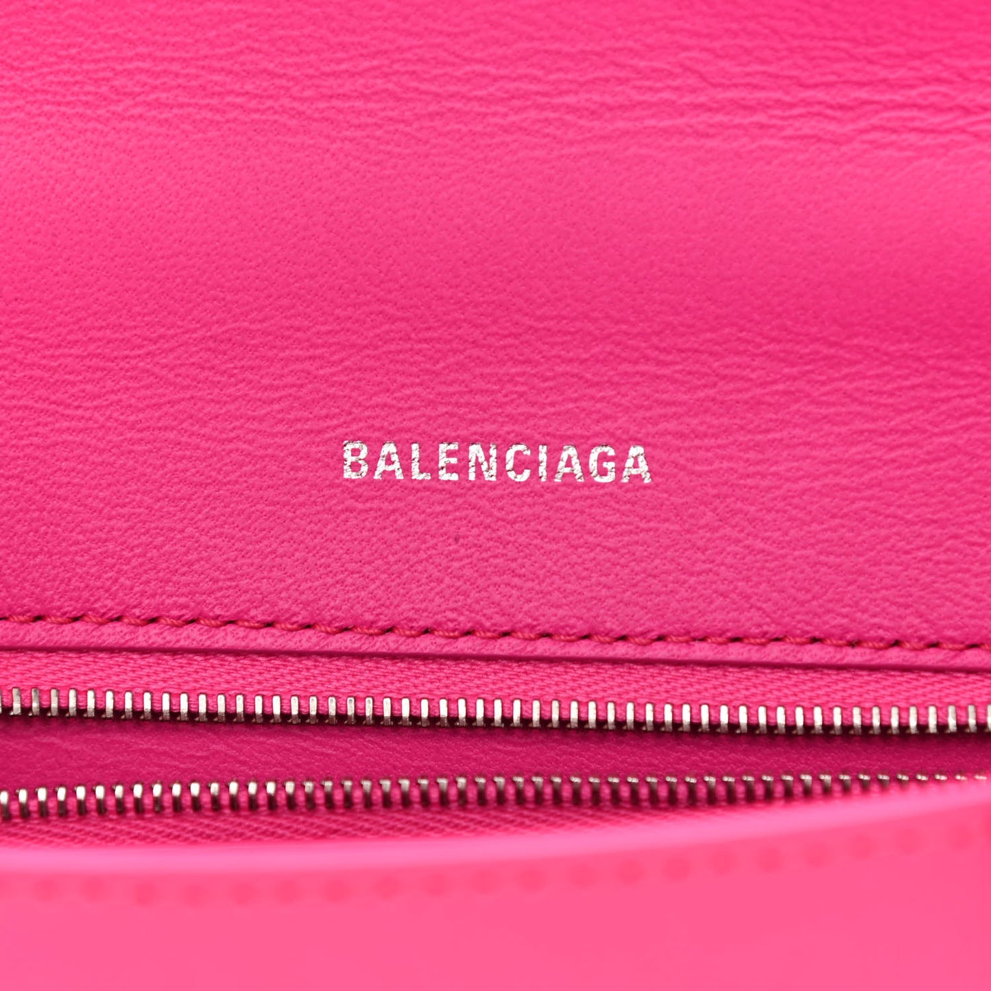 Shiny Box Calfskin Small Hourglass Top Handle Bag Acid Fuchsia