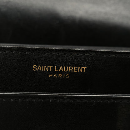 Saint Laurent Box Calfskin Monogram Medium Solferino Satchel Black 8 of 11