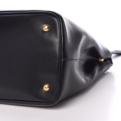 Prada Glace Calfskin Embossed Logo Tote Black 11 of 11