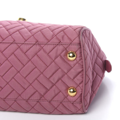 Prada Nylon Tessuto Impunture Quilted Flap Pink 10 of 10