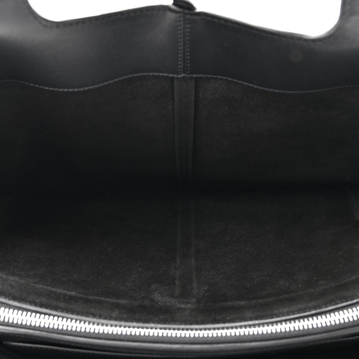 Supple Natural Calfskin Medium Tri-Fold Bag Black