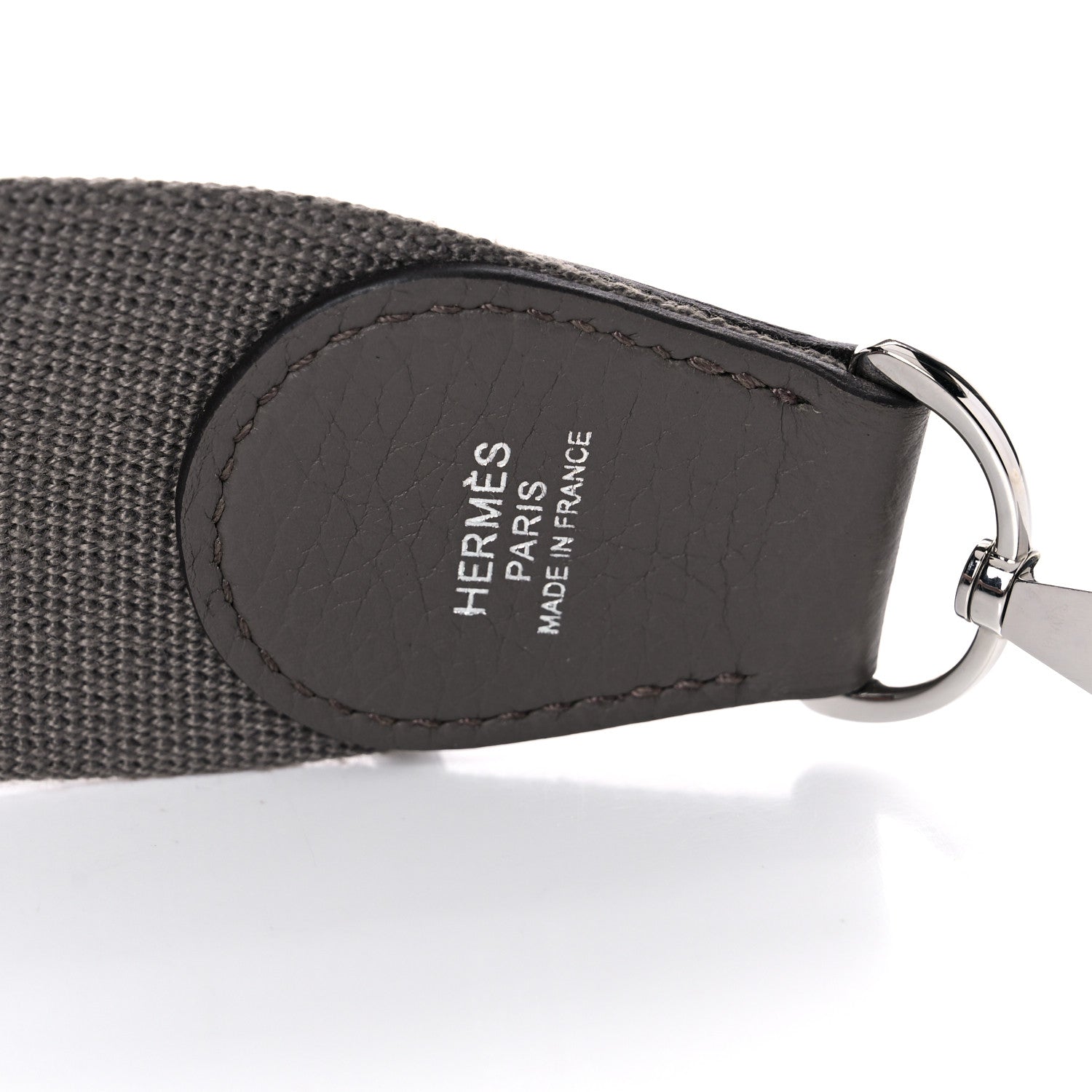 Hermes Toile Taurillon Clemence Shoulder Strap Etain 3 of 4