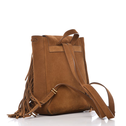Saint Laurent Suede Calfskin Fringe Festival Backpack Light Ocre 3 of 9
