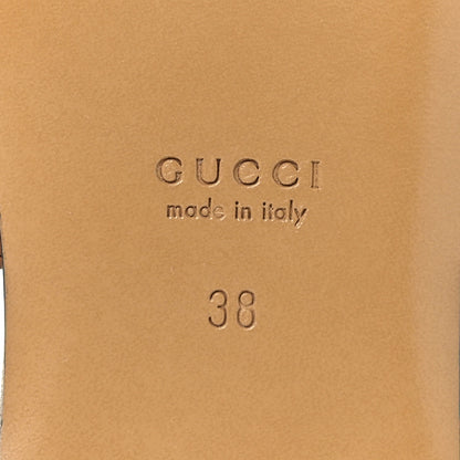 Gucci Calfskin Monogram Horsebit Womens Slide Sandals 38 Sundial Beige Ebony 8 of 10