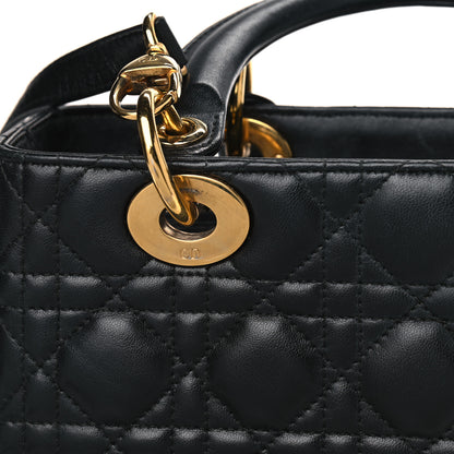 Christian Dior Lambskin Cannage Medium Lady Dior Black 8 of 10