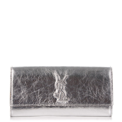 Saint Laurent Metallic Textured Calfskin Small Belle De Jour Clutch Silver 1 of 7