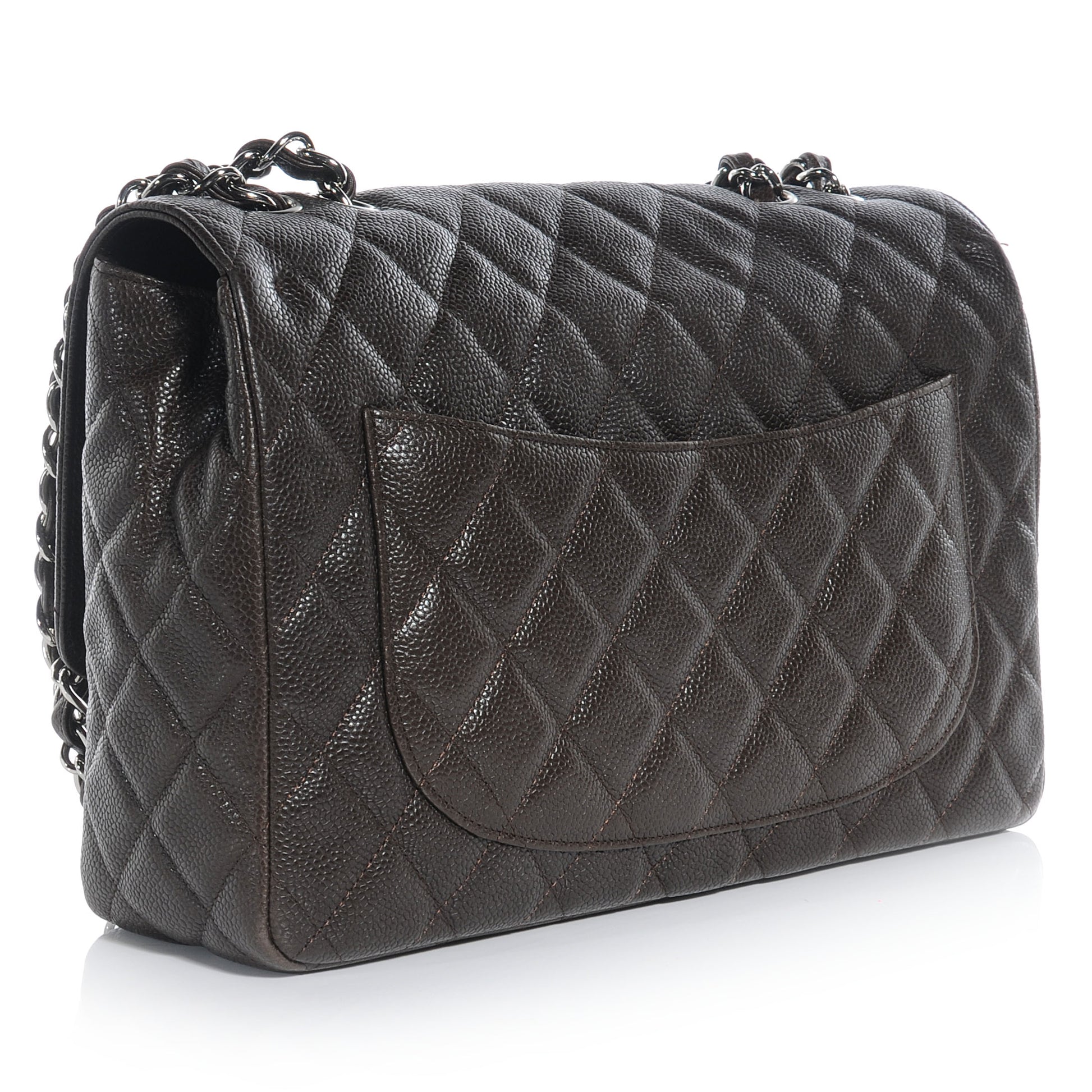 Chanel Caviar Jumbo Single Flap Dark Brown 3 of 8
