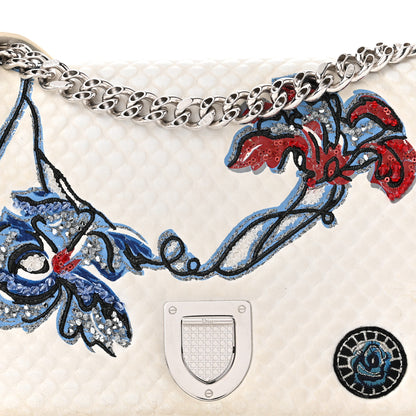 Christian Dior Lambskin Quilted Embroidered Small Diorama Flap Bag Off White 9 of 12