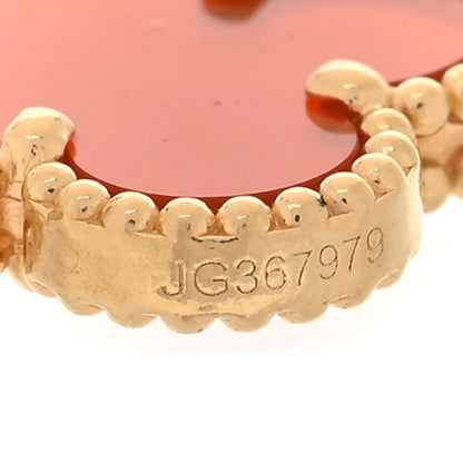Van Cleef & Arpels 18K Yellow Gold Carnelian 5 Motifs Vintage Alhambra Bracelet 5 of 6
