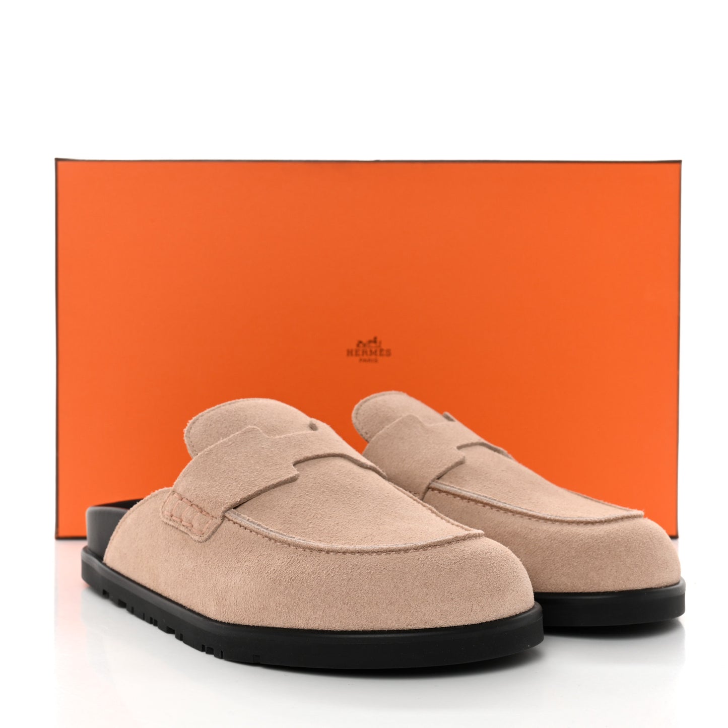 Suede Calfskin Go Mule 36 Beige Nude