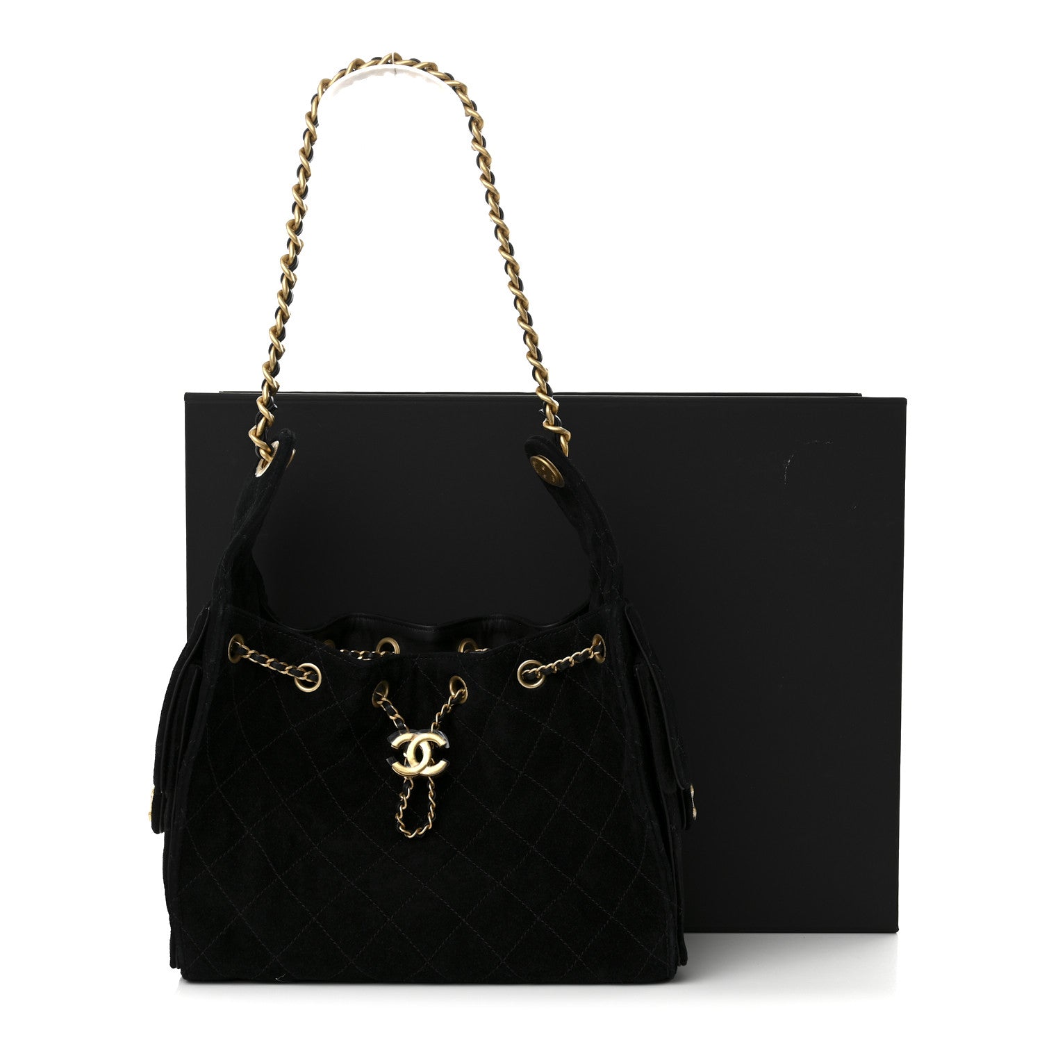 Chanel Suede Quilted Small Chanel 25 Handbag Black 11 of 11