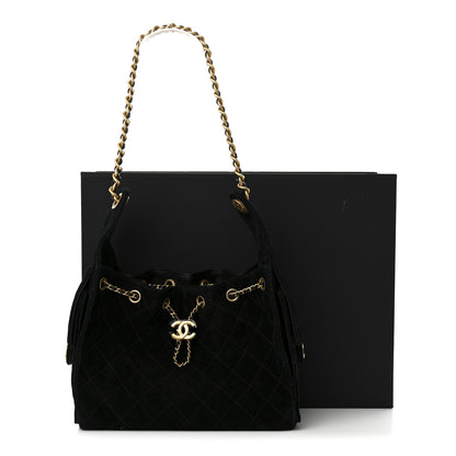 Chanel Suede Quilted Small Chanel 25 Handbag Black 11 of 11