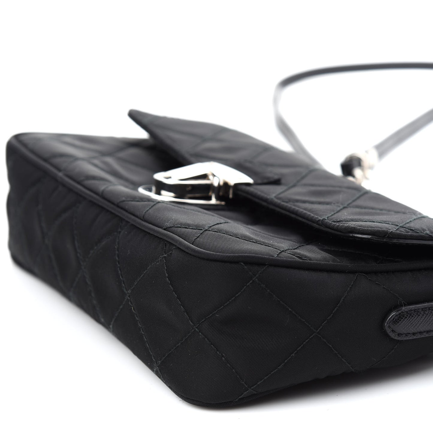 Nylon Tessuto Impuntu Quilted Flap Black