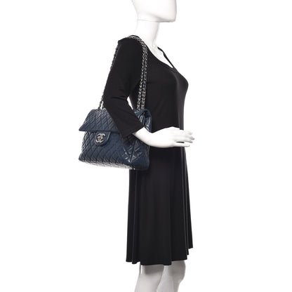 Chanel Washed Caviar Quilted Maxi Single Flap Blue 2 of 19