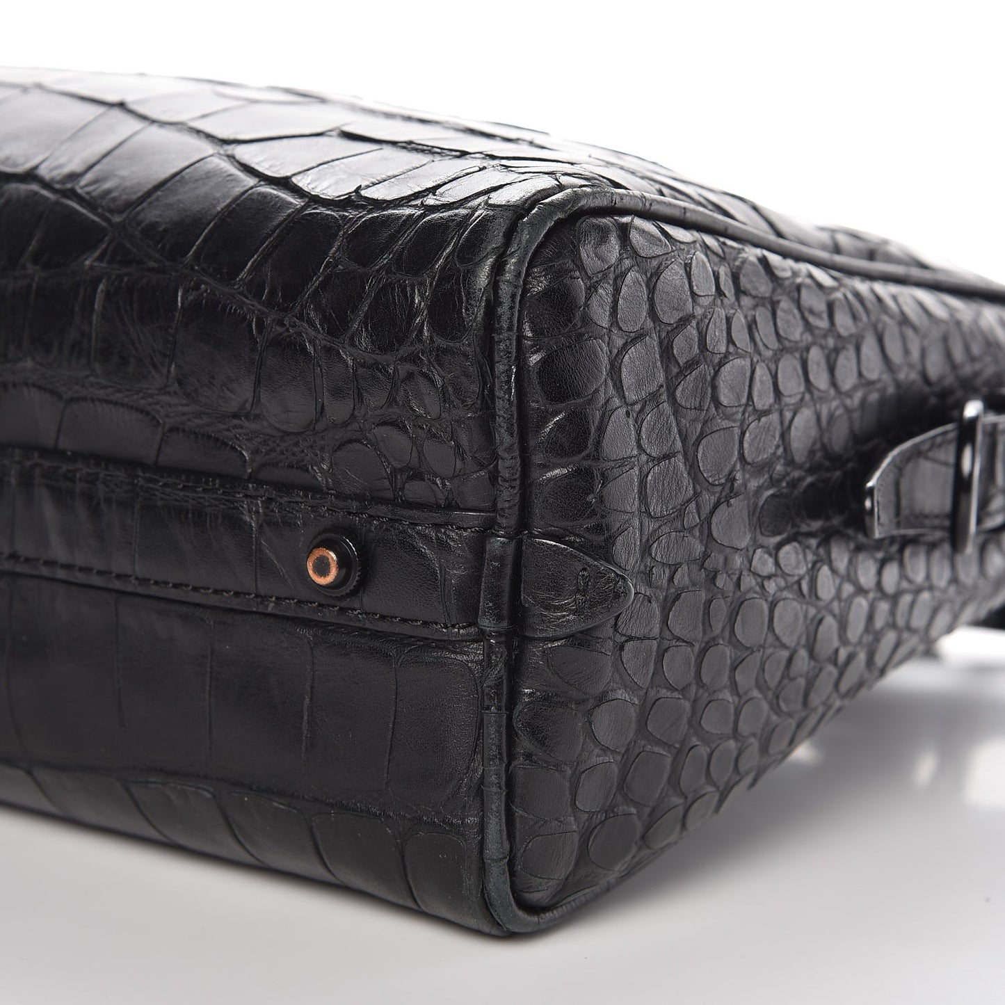 3.1 Calfskin Crocodile Embossed Small Ryder Satchel Tote Bag Black