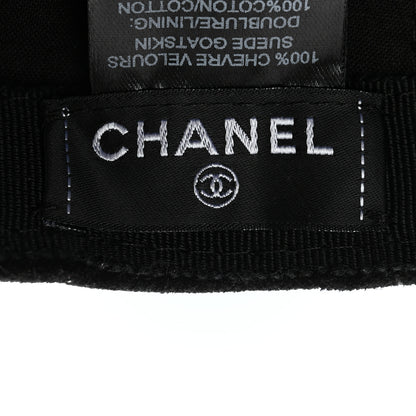 Chanel Suede Goatskin CC Cap Hat Black 8 of 9