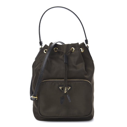 Prada Saffiano Tessuto Nylon Mini Bucket Crossbody Bag Mimetico 1 of 10