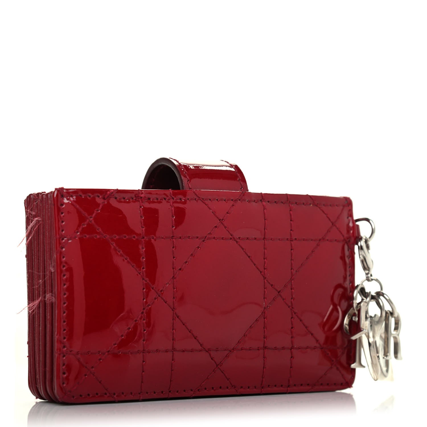 Christian Dior Patent Cannage Lady Dior 5-Gusset Card Holder Scarlet 3 of 5