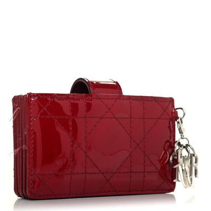 Christian Dior Patent Cannage Lady Dior 5-Gusset Card Holder Scarlet 3 of 5