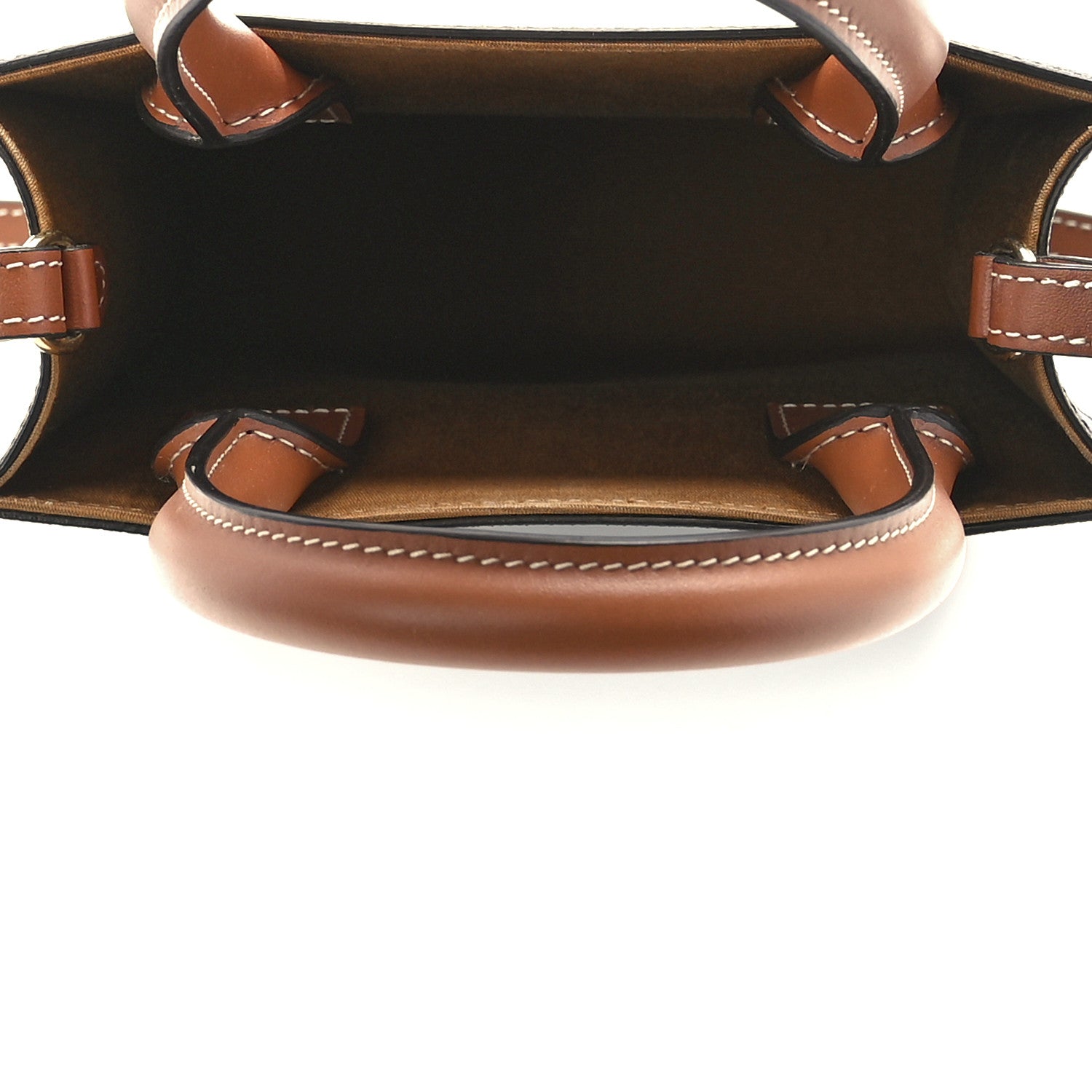 Celine Triomphe Canvas Calfskin Mini Vertical Cabas Tan 5 of 9