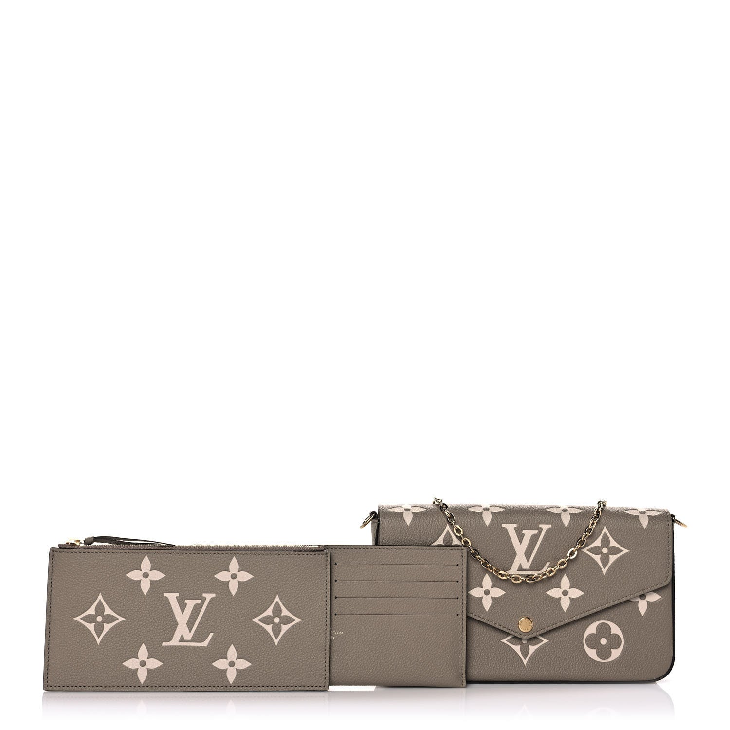 Louis Vuitton Empreinte Monogram Giant Felicie Pochette Tourterelle Creme 1 of 11