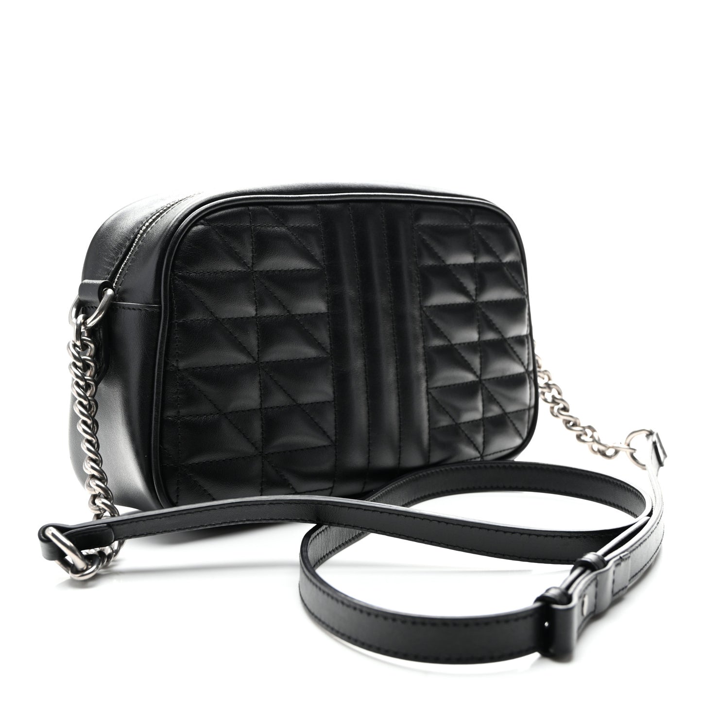 Calfskin Matelasse Aria Small GG Marmont Chain Shoulder Bag Black