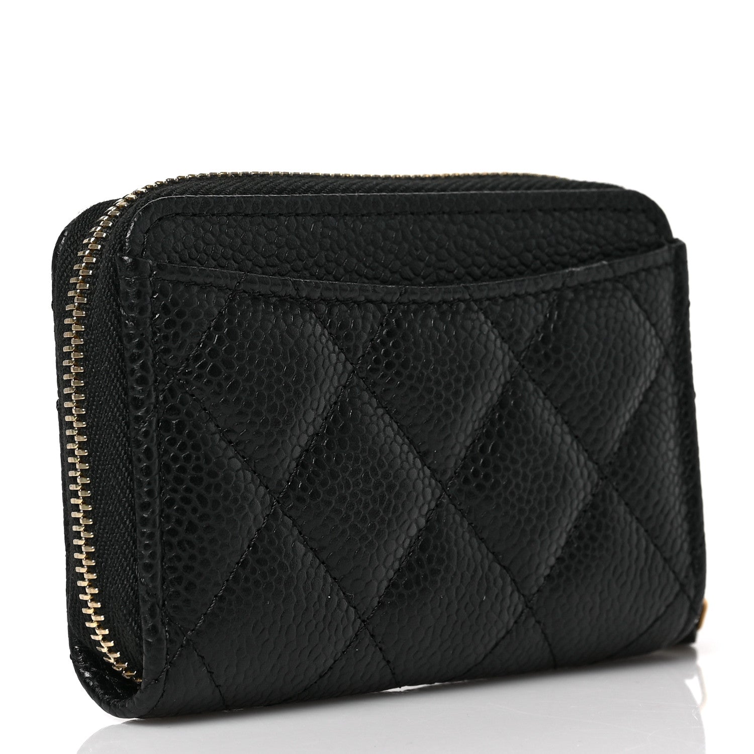 Chanel Caviar Quilted Zip Coin Purse Black 3 of 8