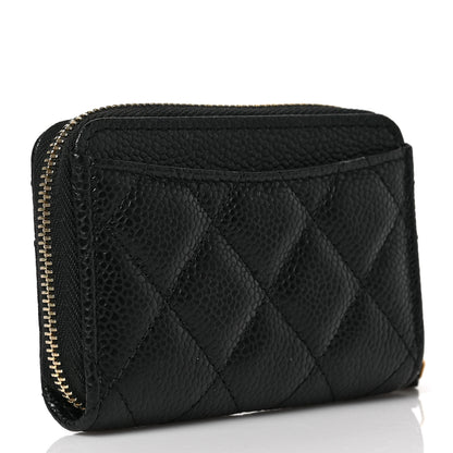 Chanel Caviar Quilted Zip Coin Purse Black 3 of 8