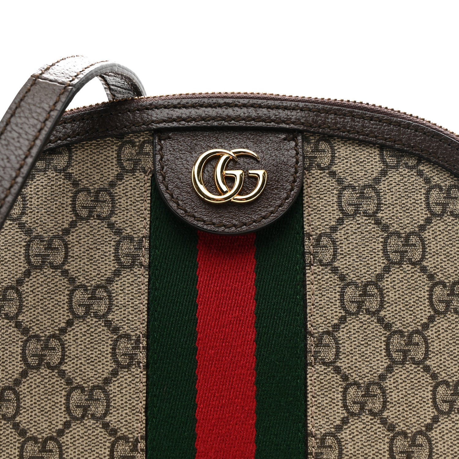 Gucci GG Supreme Monogram Textured Dollar Calfskin Web Small