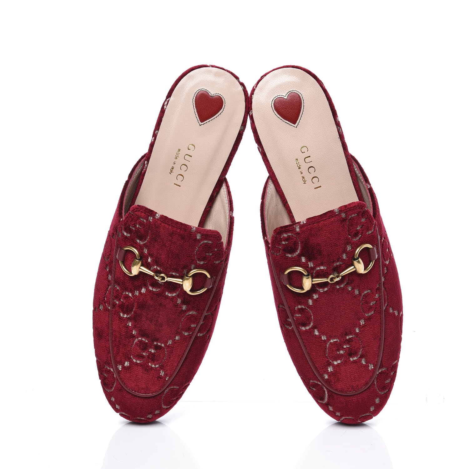 Gucci Velvet GG Monogram Womens Princetown Slippers 36 Red Cipria 5 of 11