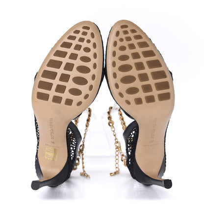 Bottega Veneta Mesh Nappa Chunky Chain Sandals 38 Black 5 of 9