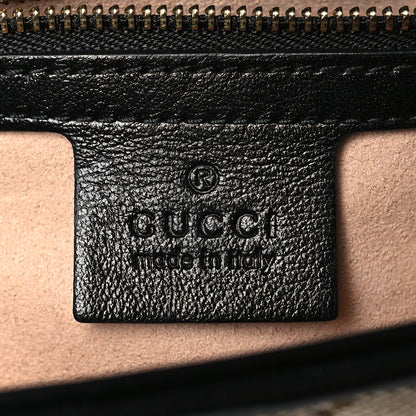 Gucci Monogram Azalea Calfskin Matelasse Diagonal Small GG Marmont Top Handle Shoulder Bag Beige Ebony Black 6 of 9