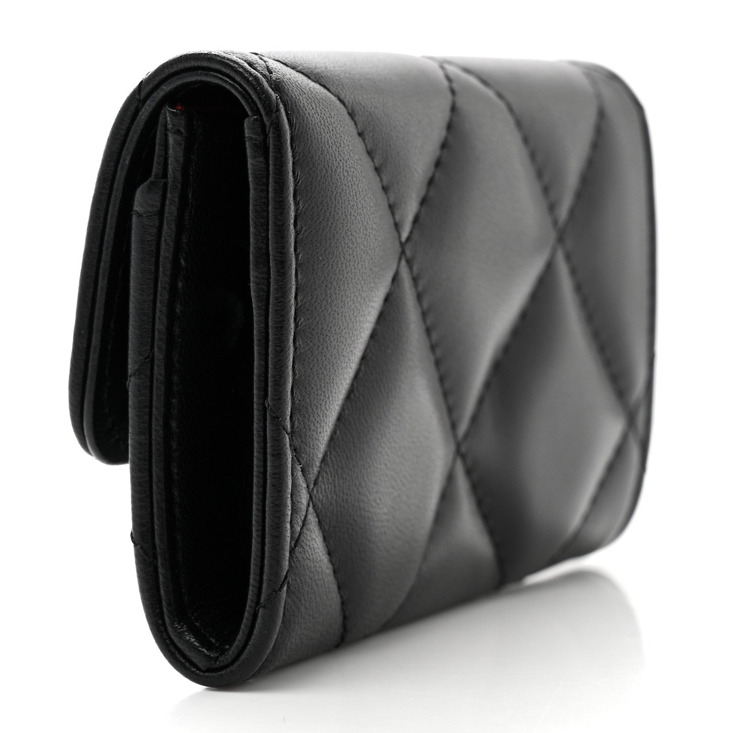 Chanel Lambskin Quilted Chanel 19 Flap Card Holder Black 3 of 9