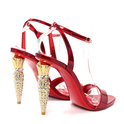Christian Louboutin Patent Crystal Lipchick 100 Sandals 39 Loubi 5 of 8