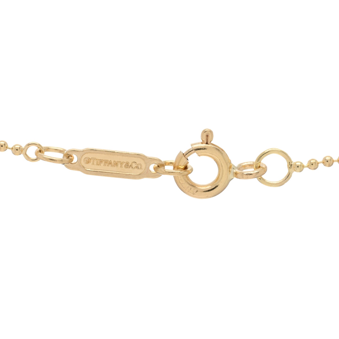 18K Yellow Gold Beaded Chain Necklace 18"