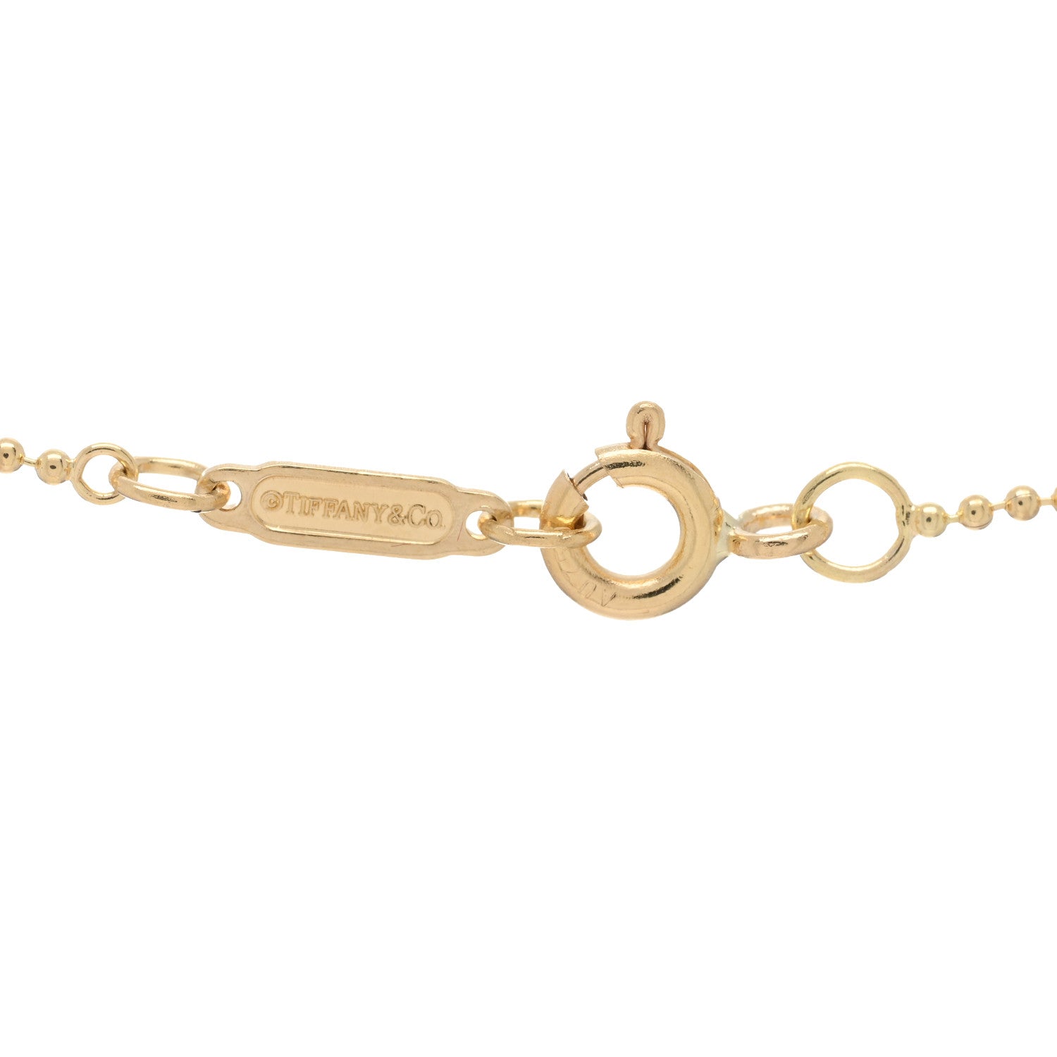 Tiffany 18K Yellow Gold Beaded Chain Necklace 18" 3 of 3