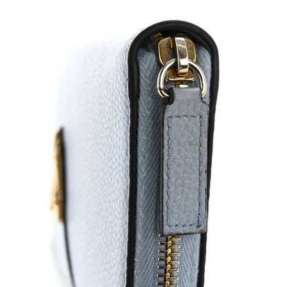 Versace Grained Calfskin Virtus Zip Around Wallet Light Blue 11 of 11