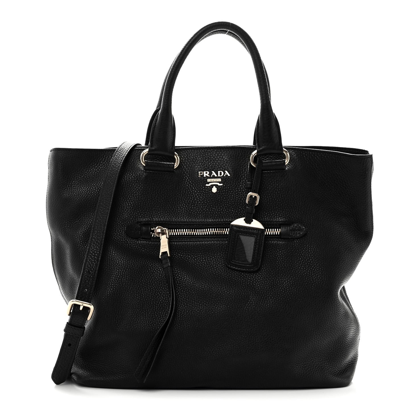 Vitello Daino Shopping Tote Black