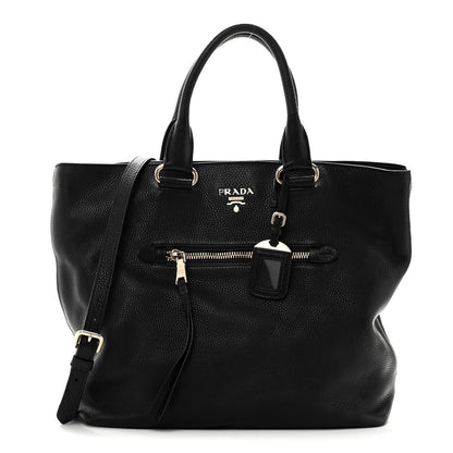 Prada Vitello Daino Shopping Tote Black 1 of 9