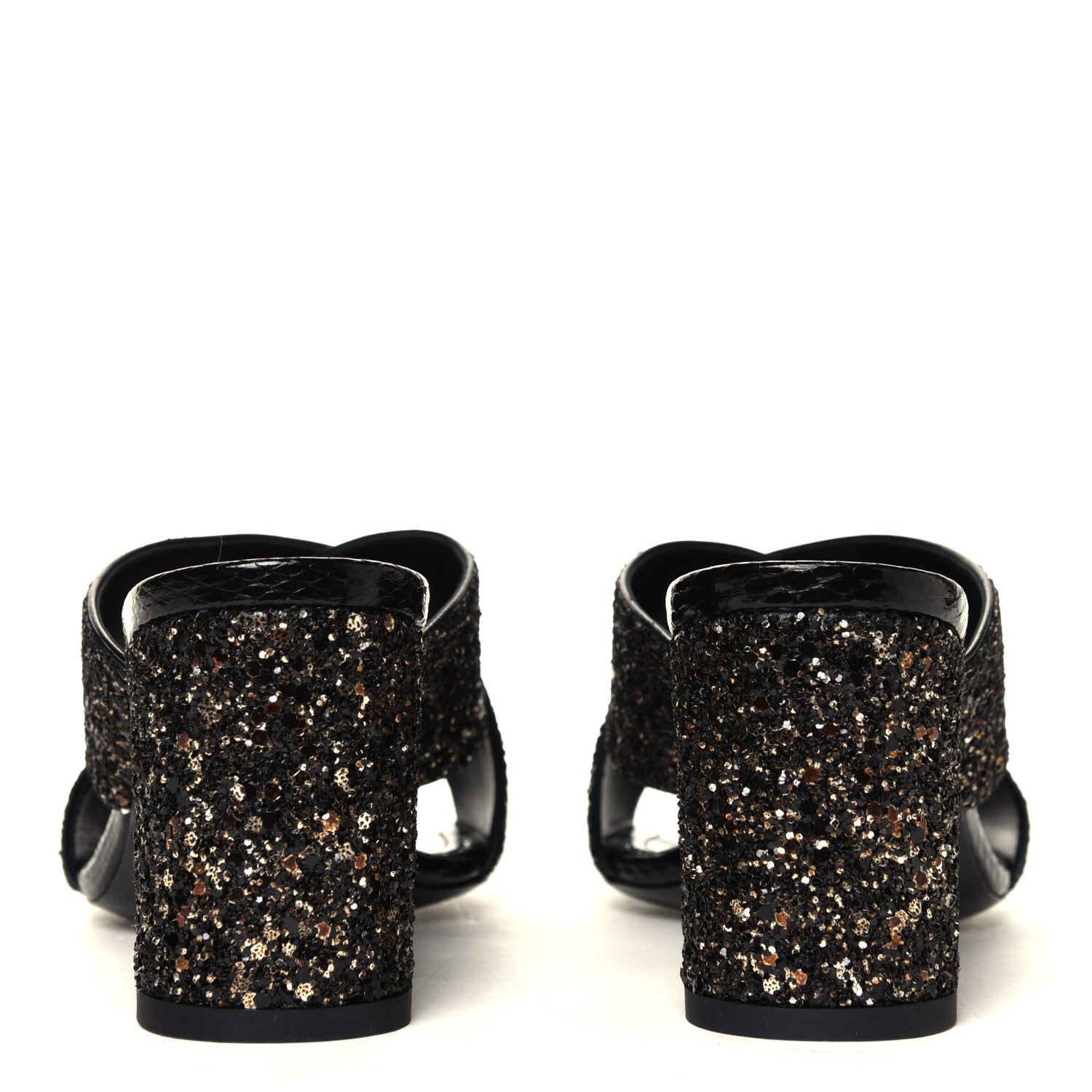 Saint Laurent Glitter LouLou Mules 35.5 Black 5 of 6