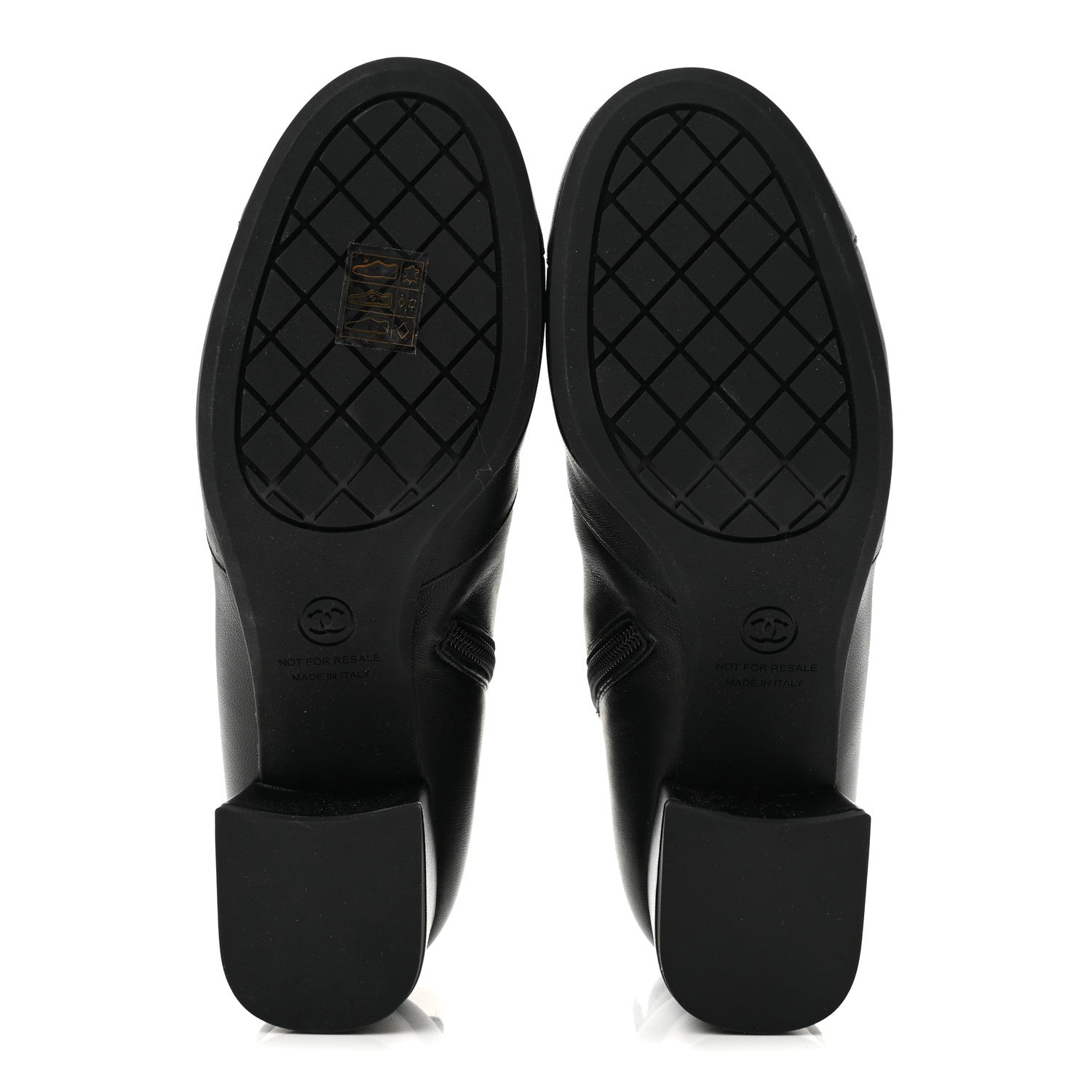 Chanel Stretch Lambskin Cap Toe CC Uniform Short Boots 38 Black 6 of 9
