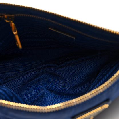 Prada Tessuto Nylon Wristlet Pouch Blue 5 of 6