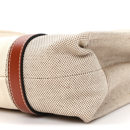 Chloe Cotton Calfskin Medium Woody Ribbon Tote White Brown 10 of 10