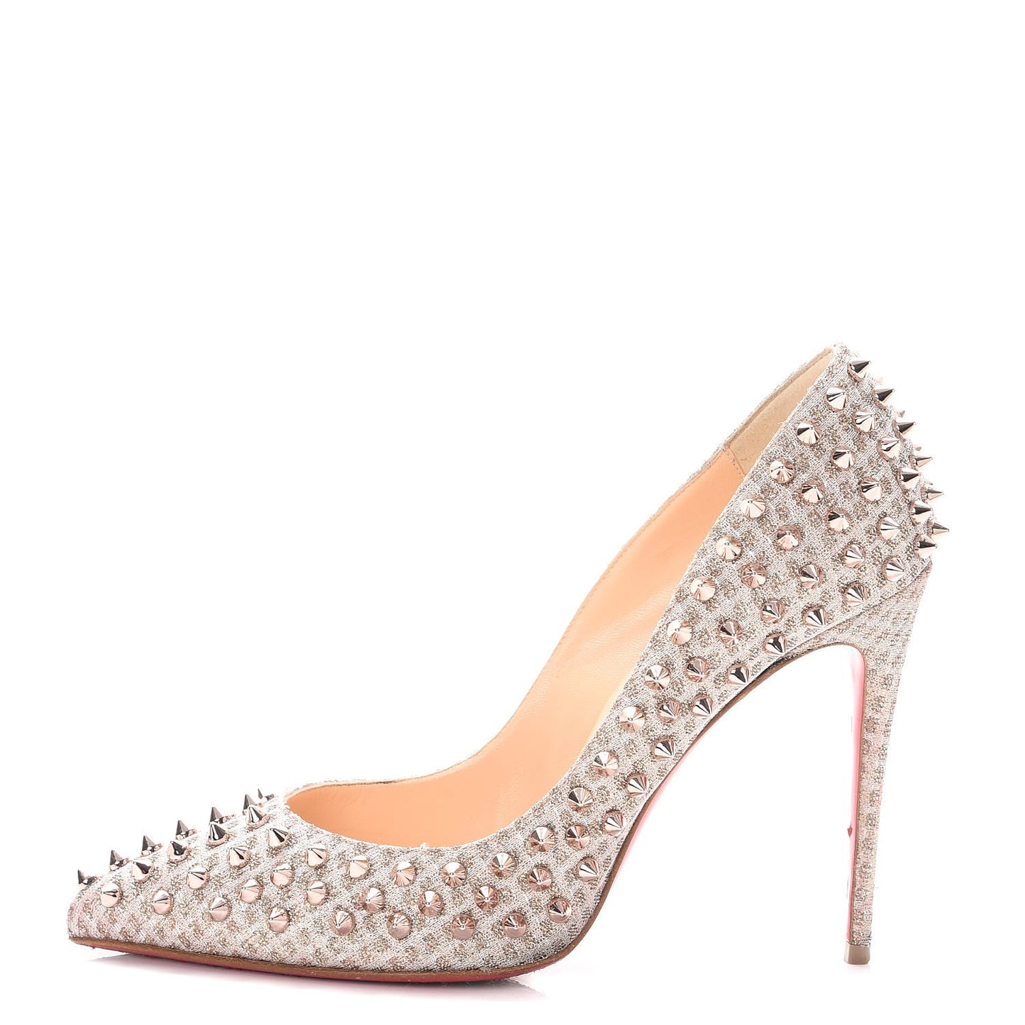 Pigalle Follies 100 Spiked Textured Lame 38.5 Rose Gold