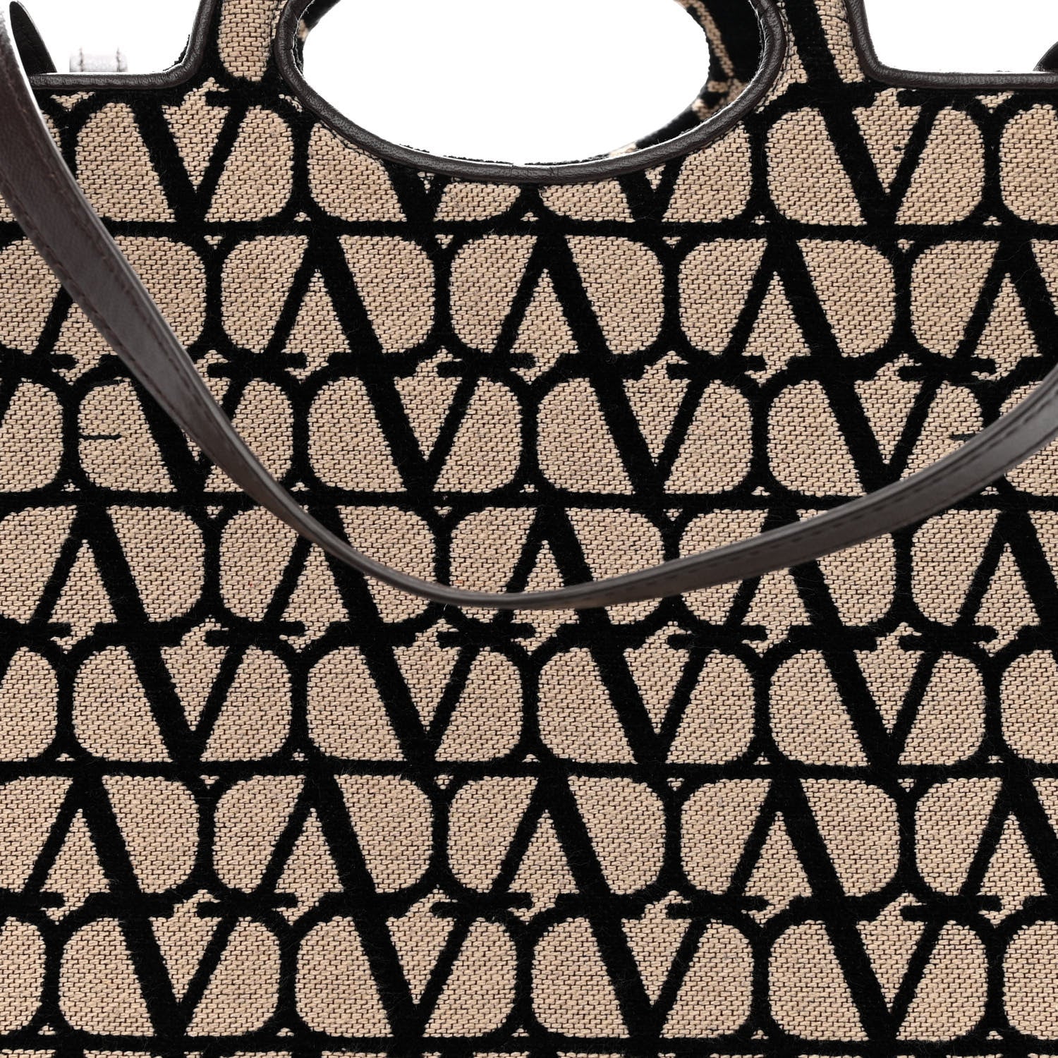 Valentino Garavani Toile Iconographe Goatskin Le Troisieme Shopping Bag Naturale Black Fondant 10 of 17