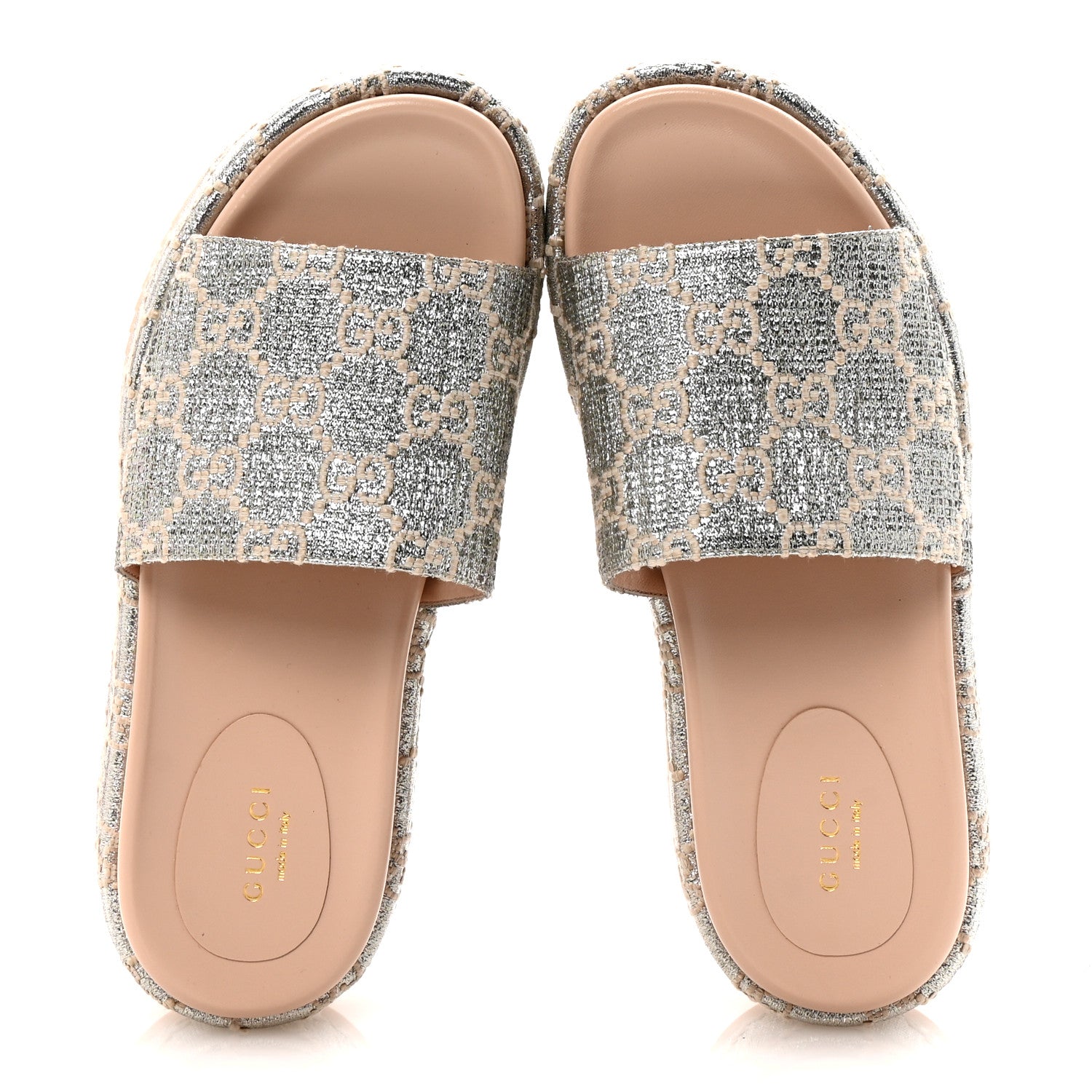 Gucci Lame Heritage GG Monogram Angelina Platform 55mm Slide