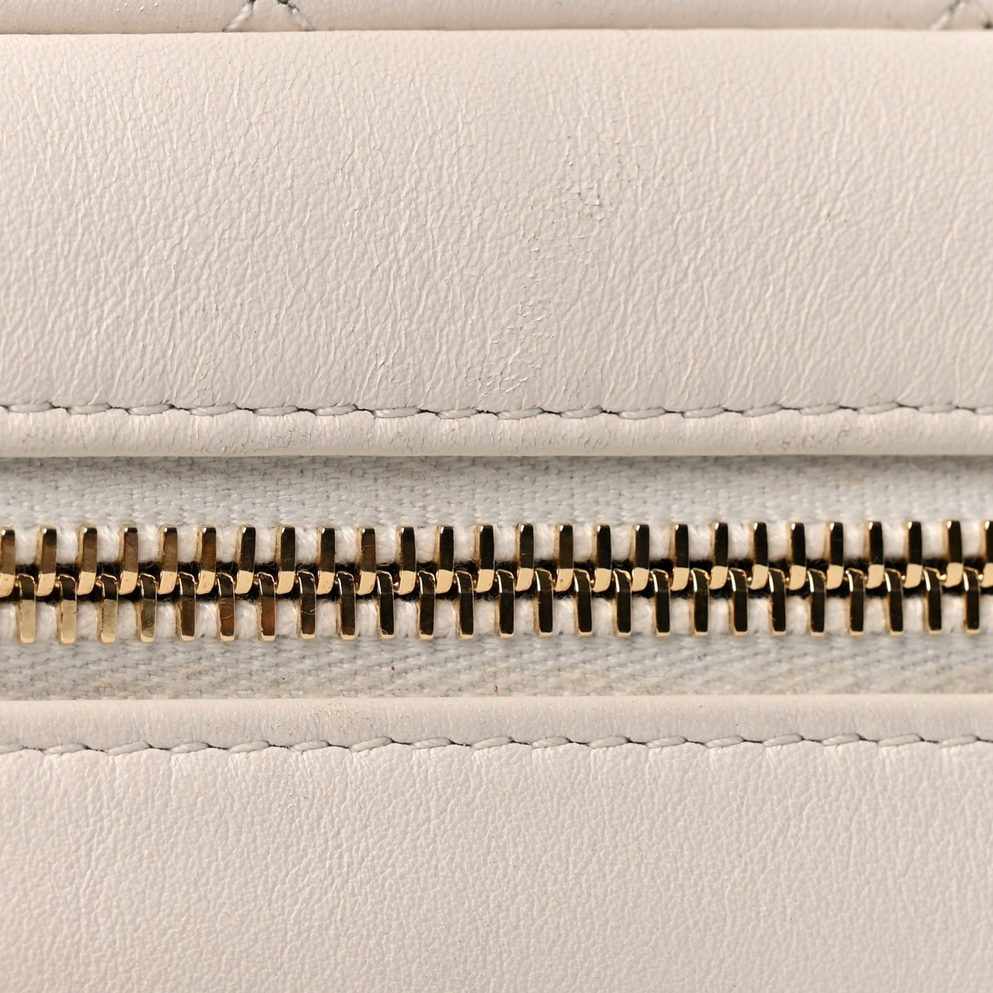 Calfskin Quilted Enchained Camera Case Bag White