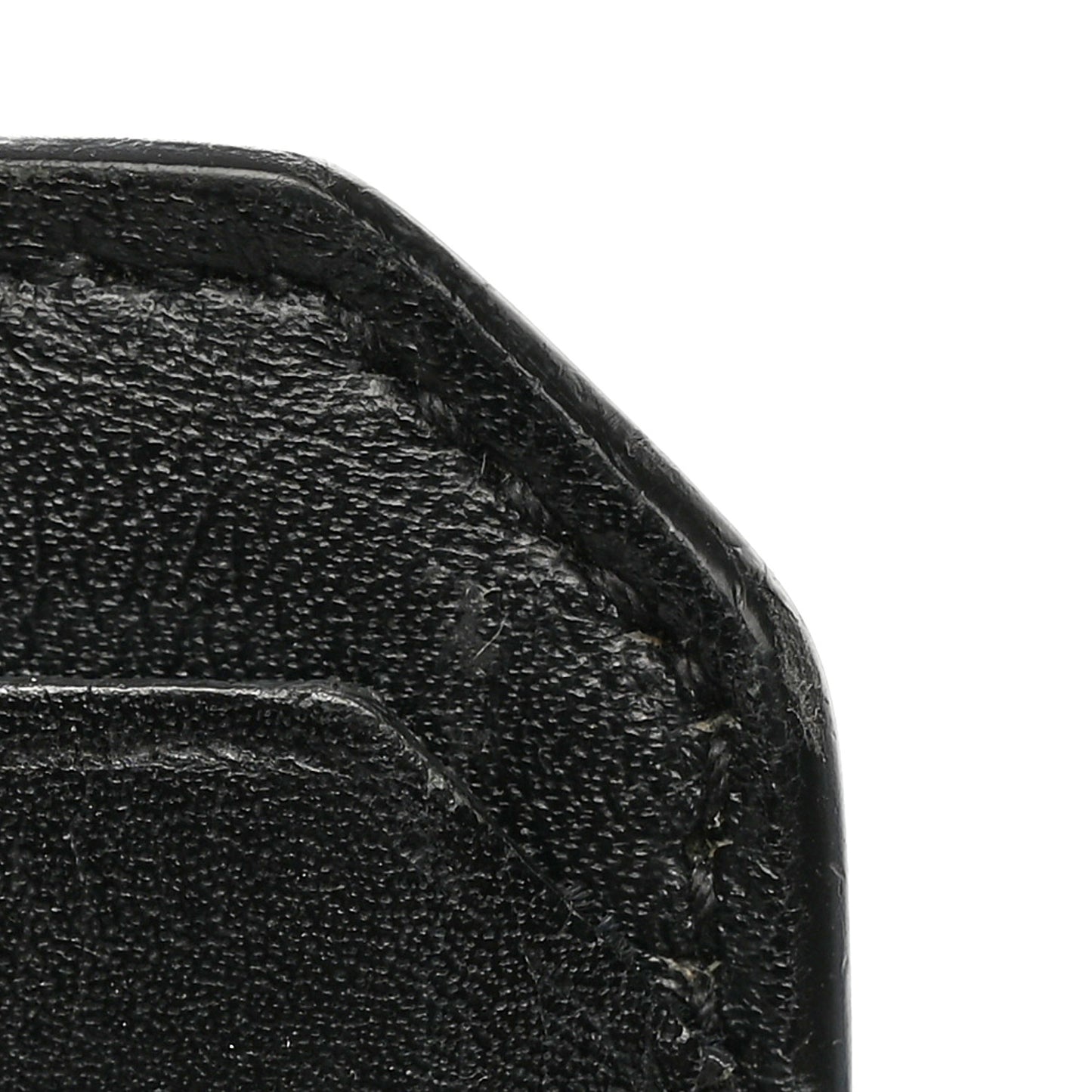 Calfskin 5 Fragments Zip Pouch Card Holder Black