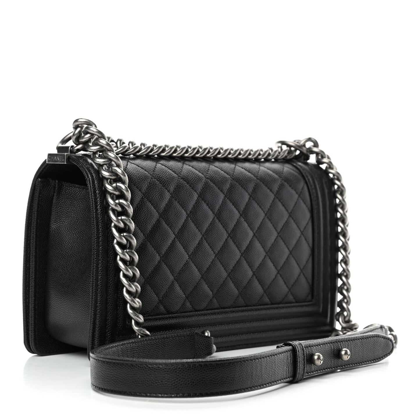 Caviar Quilted Medium Boy Flap Black
